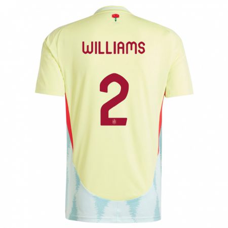 Kandiny Damen Spanien Nico Williams #2 Gelb Auswärtstrikot Trikot 24-26 T-Shirt