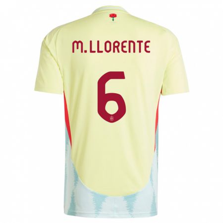 Kandiny Damen Spanien Marcos Llorente #6 Gelb Auswärtstrikot Trikot 24-26 T-Shirt