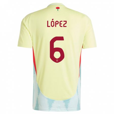 Kandiny Damen Spanien Maitane Lopez #6 Gelb Auswärtstrikot Trikot 24-26 T-Shirt