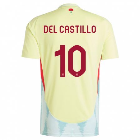 Kandiny Damen Spanien Athenea Del Castillo #10 Gelb Auswärtstrikot Trikot 24-26 T-Shirt