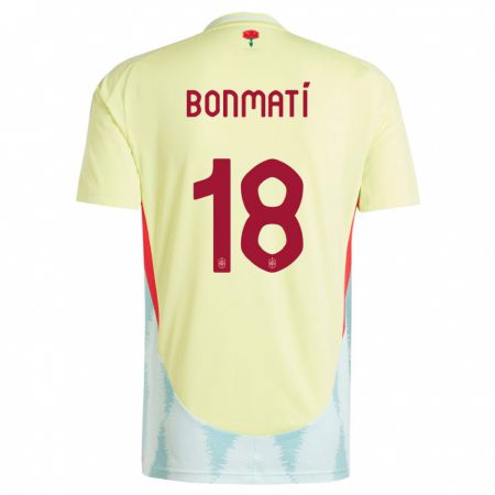 Kandiny Damen Spanien Aitana Bonmati #18 Gelb Auswärtstrikot Trikot 24-26 T-Shirt