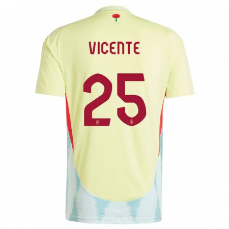 Kandiny Damen Spanien Ainhoa Vicente #25 Gelb Auswärtstrikot Trikot 24-26 T-Shirt