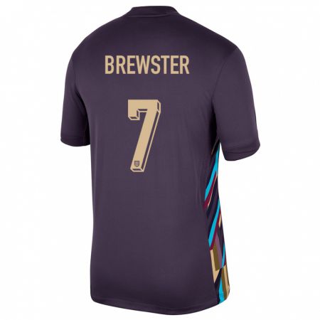 Kandiny Damen England Rhian Brewster #7 Dunkle Rosine Auswärtstrikot Trikot 24-26 T-Shirt