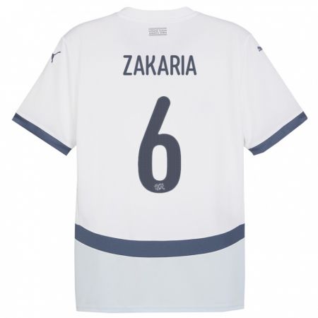 Kandiny Damen Schweiz Denis Zakaria #6 Weiß Auswärtstrikot Trikot 24-26 T-Shirt