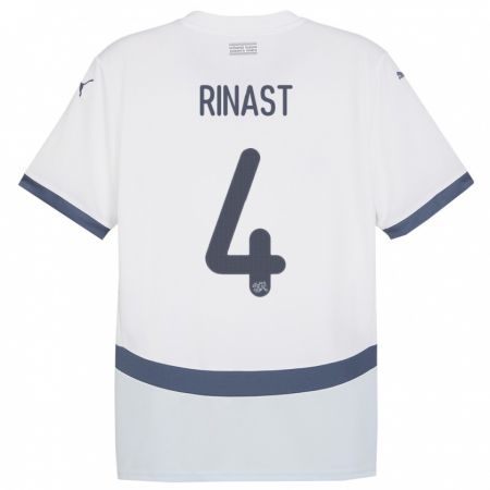 Kandiny Damen Schweiz Rachel Rinast #4 Weiß Auswärtstrikot Trikot 24-26 T-Shirt