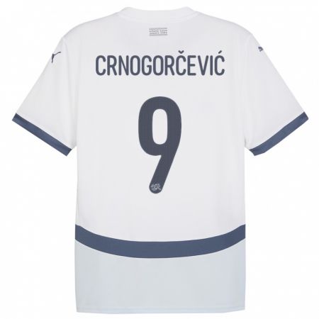 Kandiny Damen Schweiz Ana Maria Crnogorcevic #9 Weiß Auswärtstrikot Trikot 24-26 T-Shirt