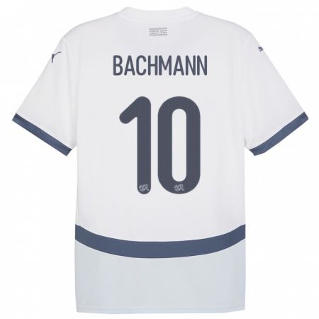 Kandiny Damen Schweiz Ramona Bachmann #10 Weiß Auswärtstrikot Trikot 24-26 T-Shirt