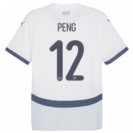Kandiny Damen Schweiz Livia Peng #12 Weiß Auswärtstrikot Trikot 24-26 T-Shirt