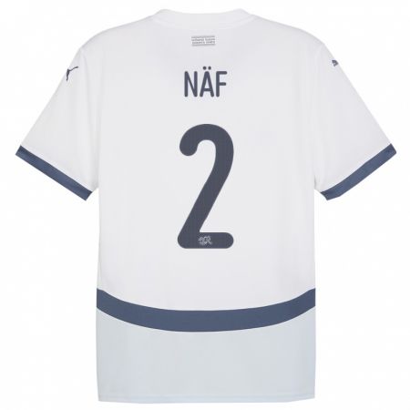 Kandiny Damen Schweiz Philip Naf #2 Weiß Auswärtstrikot Trikot 24-26 T-Shirt