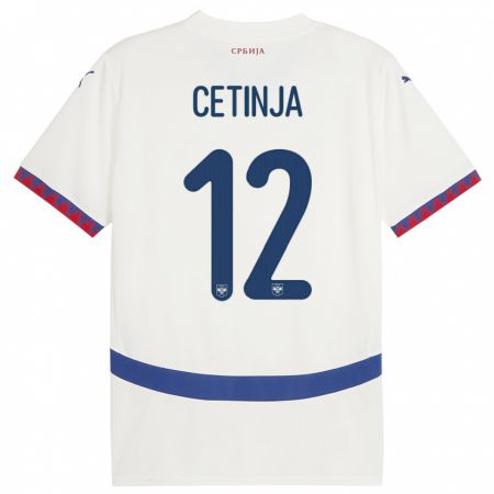 Kandiny Damen Serbien Sara Cetinja #12 Weiß Auswärtstrikot Trikot 24-26 T-Shirt
