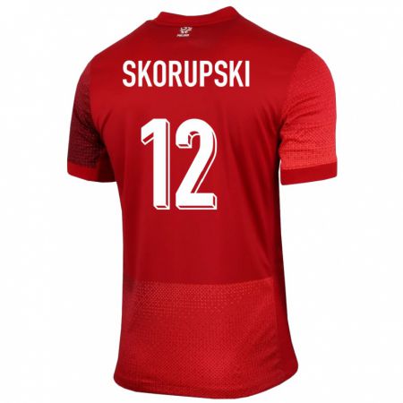 Kandiny Damen Polen Lukasz Skorupski #12 Rot Auswärtstrikot Trikot 24-26 T-Shirt