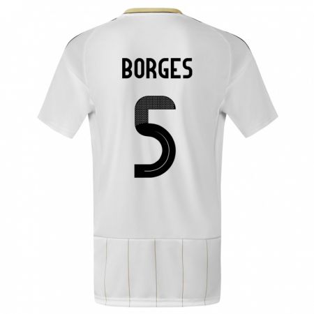 Kandiny Damen Costa Rica Celso Borges #5 Weiß Auswärtstrikot Trikot 24-26 T-Shirt