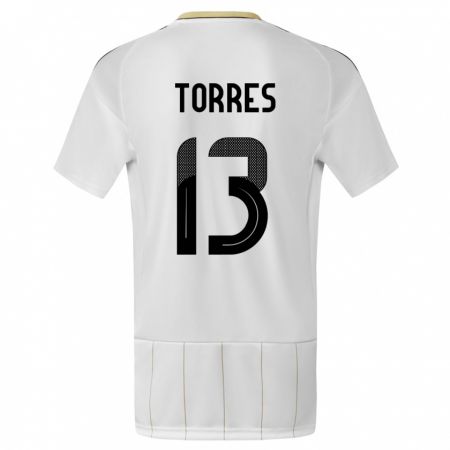 Kandiny Damen Costa Rica Gerson Torres #13 Weiß Auswärtstrikot Trikot 24-26 T-Shirt
