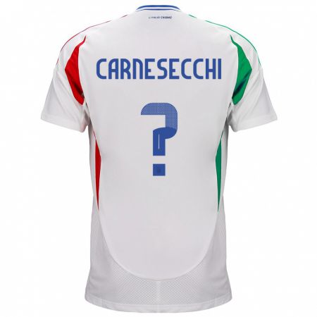 Kandiny Damen Italien Marco Carnesecchi #0 Weiß Auswärtstrikot Trikot 24-26 T-Shirt