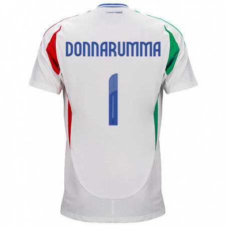 Kandiny Damen Italien Gianluigi Donnarumma #1 Weiß Auswärtstrikot Trikot 24-26 T-Shirt