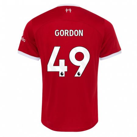 Kandiny Kinder Kaide Gordon #49 Rot Heimtrikot Trikot 2023/24 T-Shirt