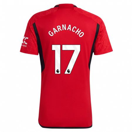 Kandiny Kinder Alejandro Garnacho #17 Rot Heimtrikot Trikot 2023/24 T-Shirt