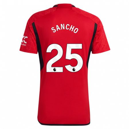 Kandiny Kinder Jadon Sancho #25 Rot Heimtrikot Trikot 2023/24 T-Shirt
