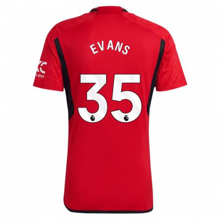 Kandiny Kinder Jonny Evans #35 Rot Heimtrikot Trikot 2023/24 T-Shirt