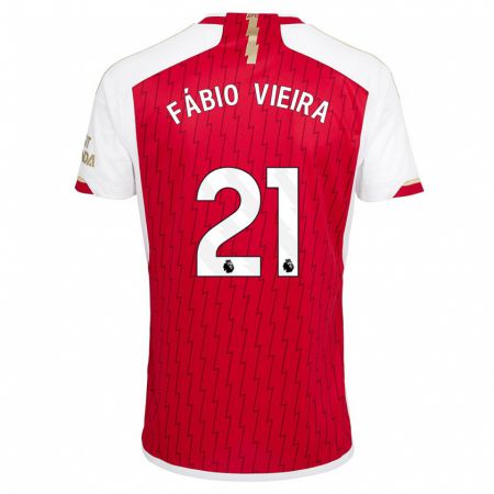 Kandiny Kinder Fábio Vieira #21 Rot Heimtrikot Trikot 2023/24 T-Shirt