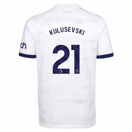 Kandiny Kinder Dejan Kulusevski #21 Weiß Heimtrikot Trikot 2023/24 T-Shirt