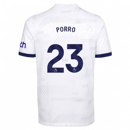 Kandiny Kinder Pedro Porro #23 Weiß Heimtrikot Trikot 2023/24 T-Shirt