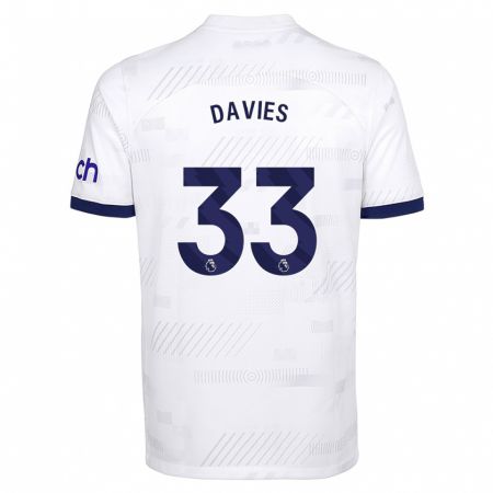 Kandiny Kinder Ben Davies #33 Weiß Heimtrikot Trikot 2023/24 T-Shirt