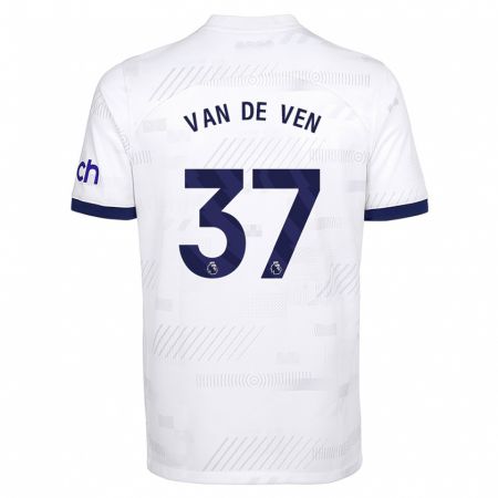 Kandiny Kinder Micky Van De Ven #37 Weiß Heimtrikot Trikot 2023/24 T-Shirt