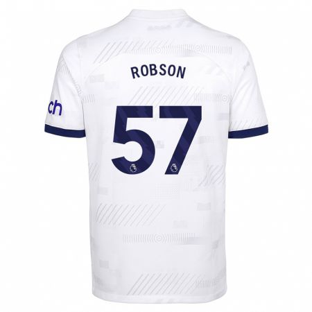 Kandiny Kinder Max Robson #57 Weiß Heimtrikot Trikot 2023/24 T-Shirt