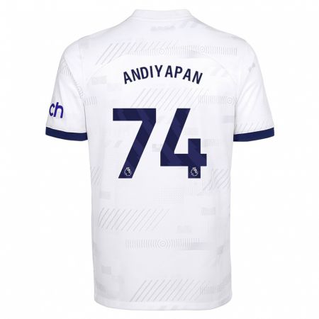 Kandiny Kinder William Andiyapan #74 Weiß Heimtrikot Trikot 2023/24 T-Shirt