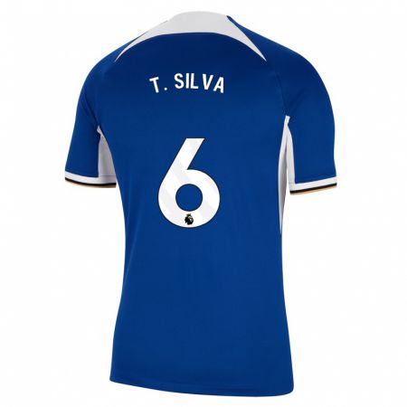 Kandiny Kinder Thiago Silva #6 Blau Heimtrikot Trikot 2023/24 T-Shirt