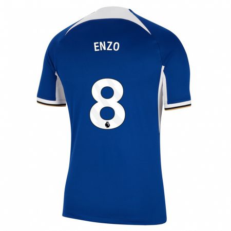 Kandiny Kinder Enzo Fernández #8 Blau Heimtrikot Trikot 2023/24 T-Shirt