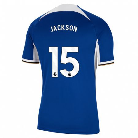 Kandiny Kinder Nicolas Jackson #15 Blau Heimtrikot Trikot 2023/24 T-Shirt