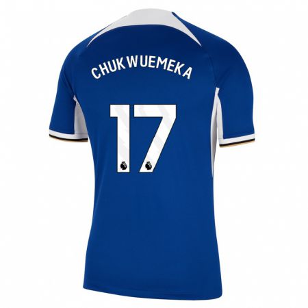 Kandiny Kinder Carney Chukwuemeka #17 Blau Heimtrikot Trikot 2023/24 T-Shirt