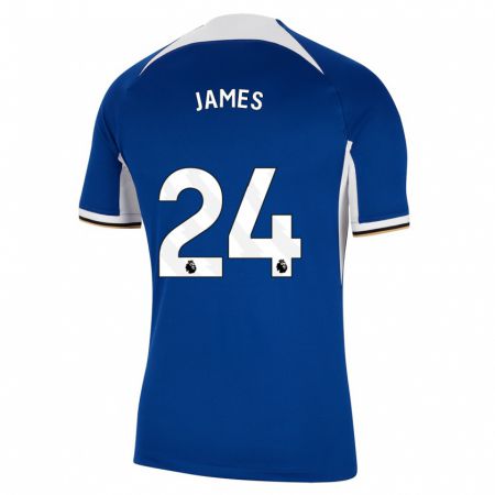 Kandiny Kinder Reece James #24 Blau Heimtrikot Trikot 2023/24 T-Shirt