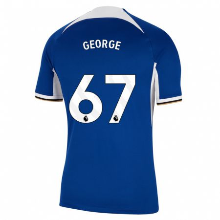 Kandiny Kinder Tyrique George #67 Blau Heimtrikot Trikot 2023/24 T-Shirt