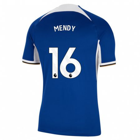 Kandiny Kinder Edouard Mendy #16 Blau Heimtrikot Trikot 2023/24 T-Shirt