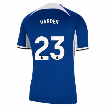 Kandiny Kinder Pernille Harder #23 Blau Heimtrikot Trikot 2023/24 T-Shirt