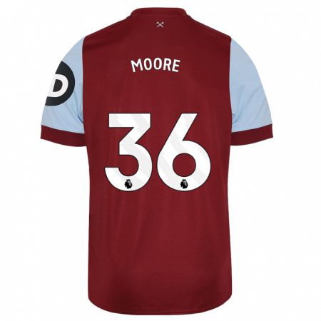 Kandiny Kinder Sean Moore #36 Kastanienbraun Heimtrikot Trikot 2023/24 T-Shirt