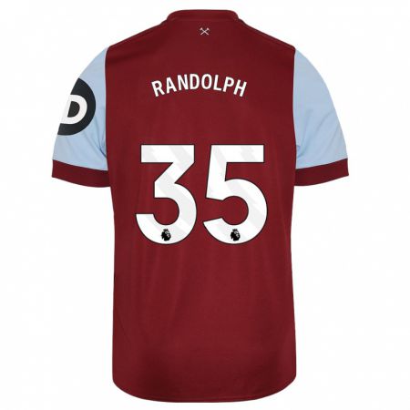 Kandiny Kinder Darren Randolph #35 Kastanienbraun Heimtrikot Trikot 2023/24 T-Shirt
