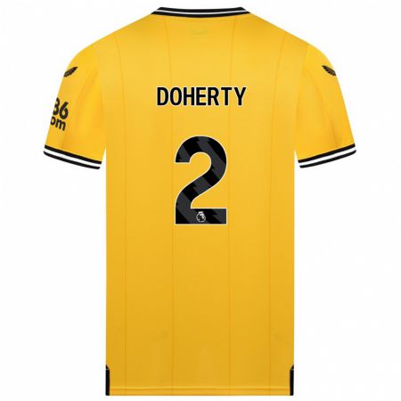 Kandiny Kinder Matt Doherty #2 Gelb Heimtrikot Trikot 2023/24 T-Shirt