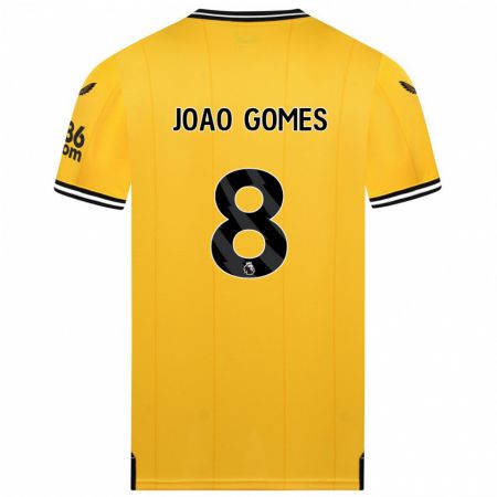 Kandiny Kinder João Gomes #8 Gelb Heimtrikot Trikot 2023/24 T-Shirt