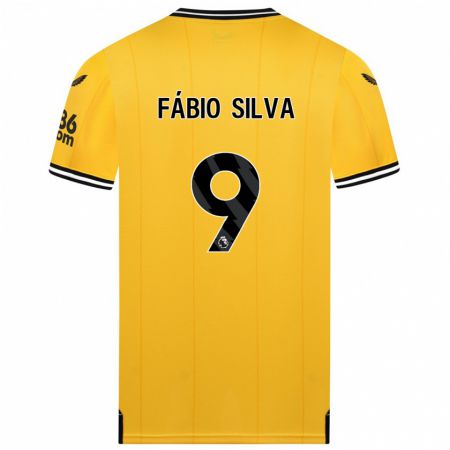 Kandiny Kinder Fábio Silva #9 Gelb Heimtrikot Trikot 2023/24 T-Shirt