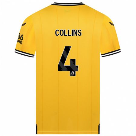 Kandiny Kinder Nathan Collins #4 Gelb Heimtrikot Trikot 2023/24 T-Shirt