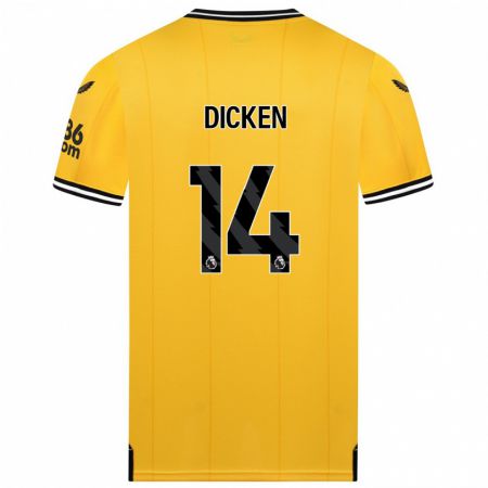 Kandiny Kinder Amy Dicken #14 Gelb Heimtrikot Trikot 2023/24 T-Shirt