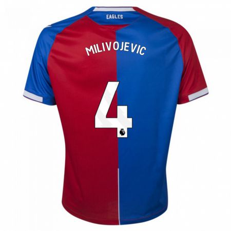 Kandiny Kinder Luka Milivojevic #4 Rot Blau Heimtrikot Trikot 2023/24 T-Shirt