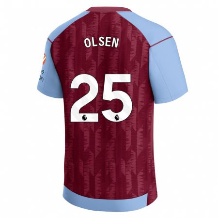 Kandiny Kinder Robin Olsen #25 Weinrotblau Heimtrikot Trikot 2023/24 T-Shirt