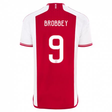 Kandiny Kinder Brian Brobbey #9 Rot-Weiss Heimtrikot Trikot 2023/24 T-Shirt