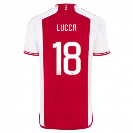 Kandiny Kinder Lorenzo Lucca #18 Rot-Weiss Heimtrikot Trikot 2023/24 T-Shirt