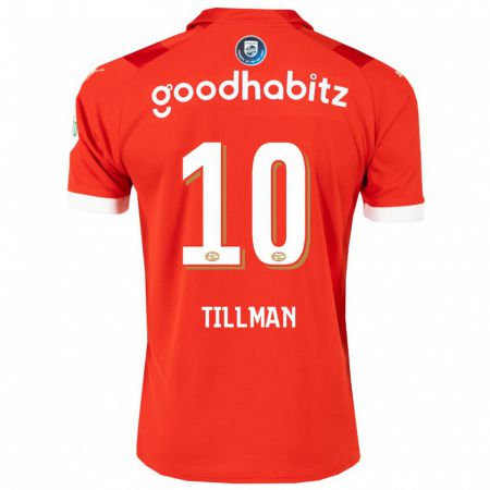 Kandiny Kinder Malik Tillman #10 Rot Heimtrikot Trikot 2023/24 T-Shirt